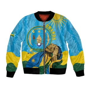 Personalized Happy Rwanda Independence Day Bomber Jacket Coat Of Arms With Map LT15