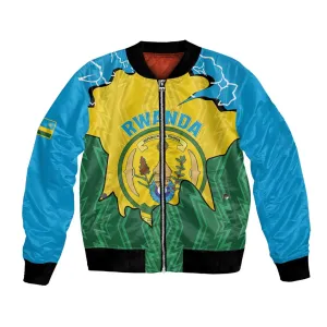 Personalized Jamhuri ya Rwanda Bomber Jacket Coat Of Arms Imigongo Pattern LT15