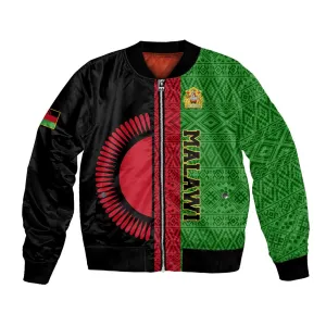 Personalized Malawi Bomber Jacket with Coat of Arms and African Pattern LT01