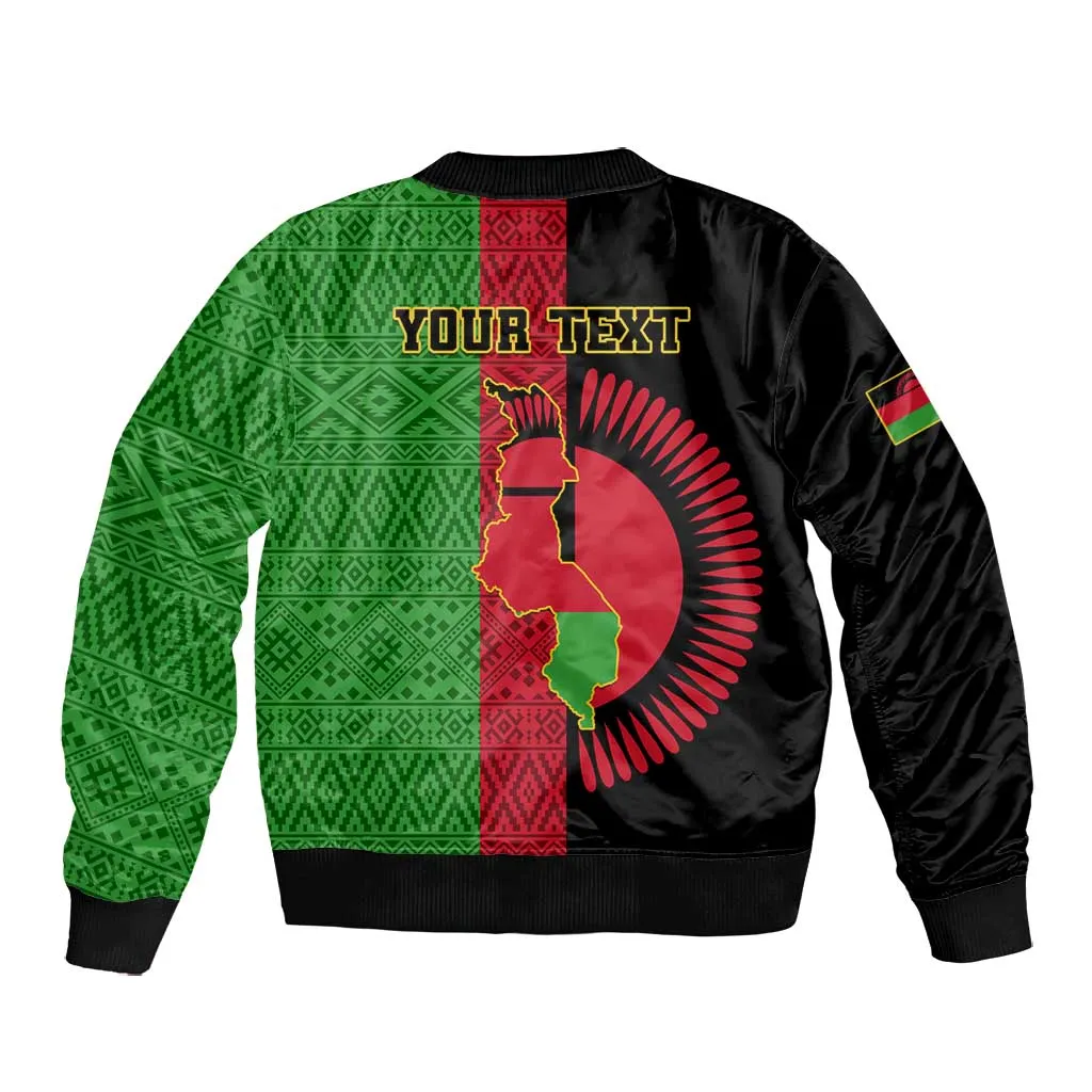 Personalized Malawi Bomber Jacket with Coat of Arms and African Pattern LT01