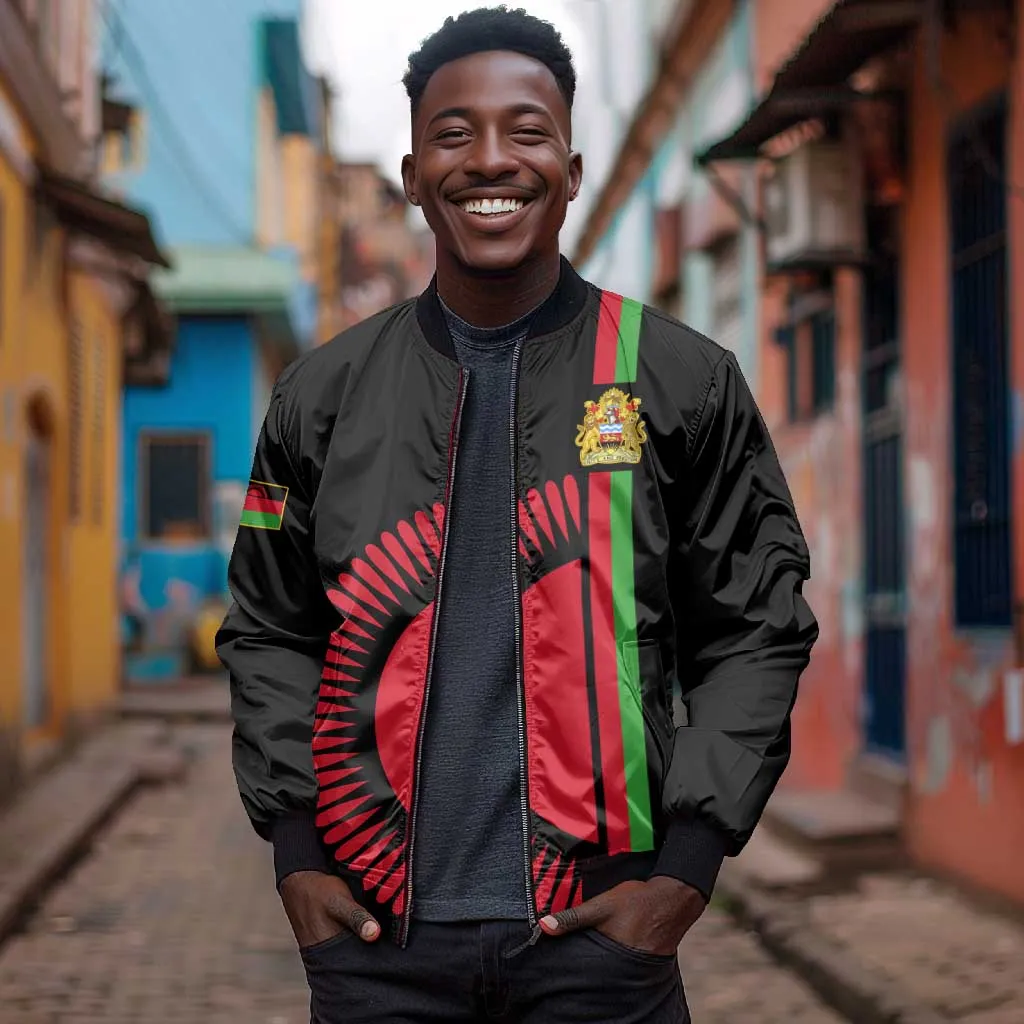 Personalized Malawi Bomber Jacket with Coat of Arms Flag Style LT01