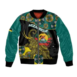 Personalized Mozambique Bomber Jacket African Elephant With Capunala Pattern LT15