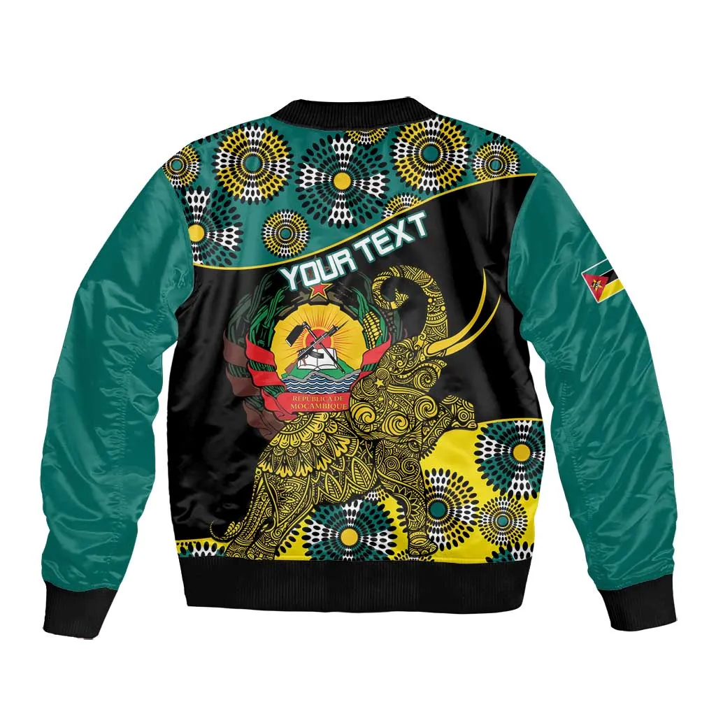 Personalized Mozambique Bomber Jacket African Elephant With Capunala Pattern LT15
