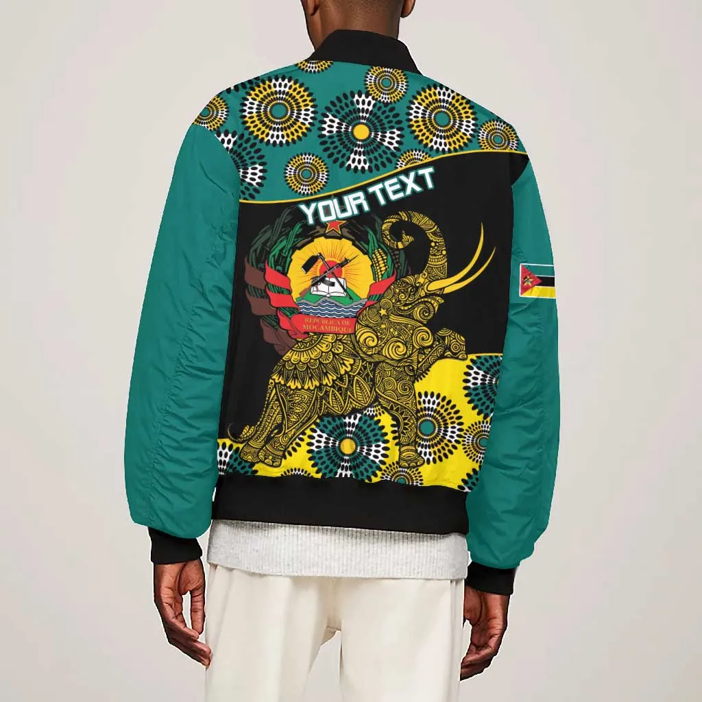 Personalized Mozambique Bomber Jacket African Elephant With Capunala Pattern LT15