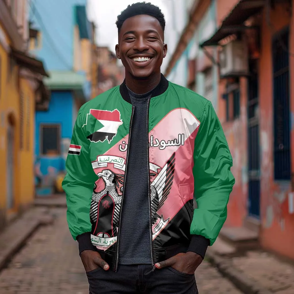 Personalized Sudan Bomber Jacket Coat Of Arms Flag Style LT15