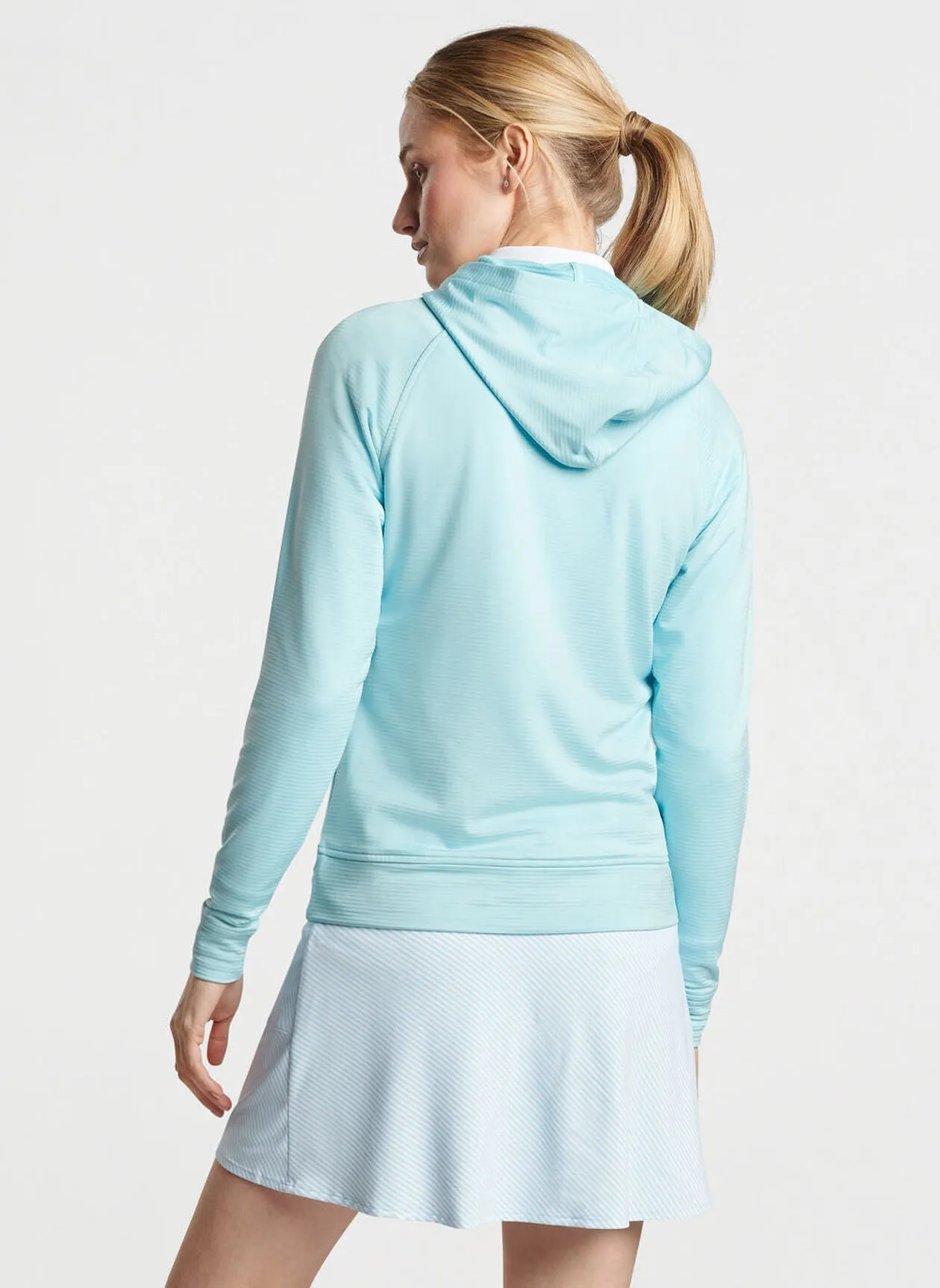 Peter Millar Womens Beaumont Full Zip Hoodie - BLUE SPRUCE