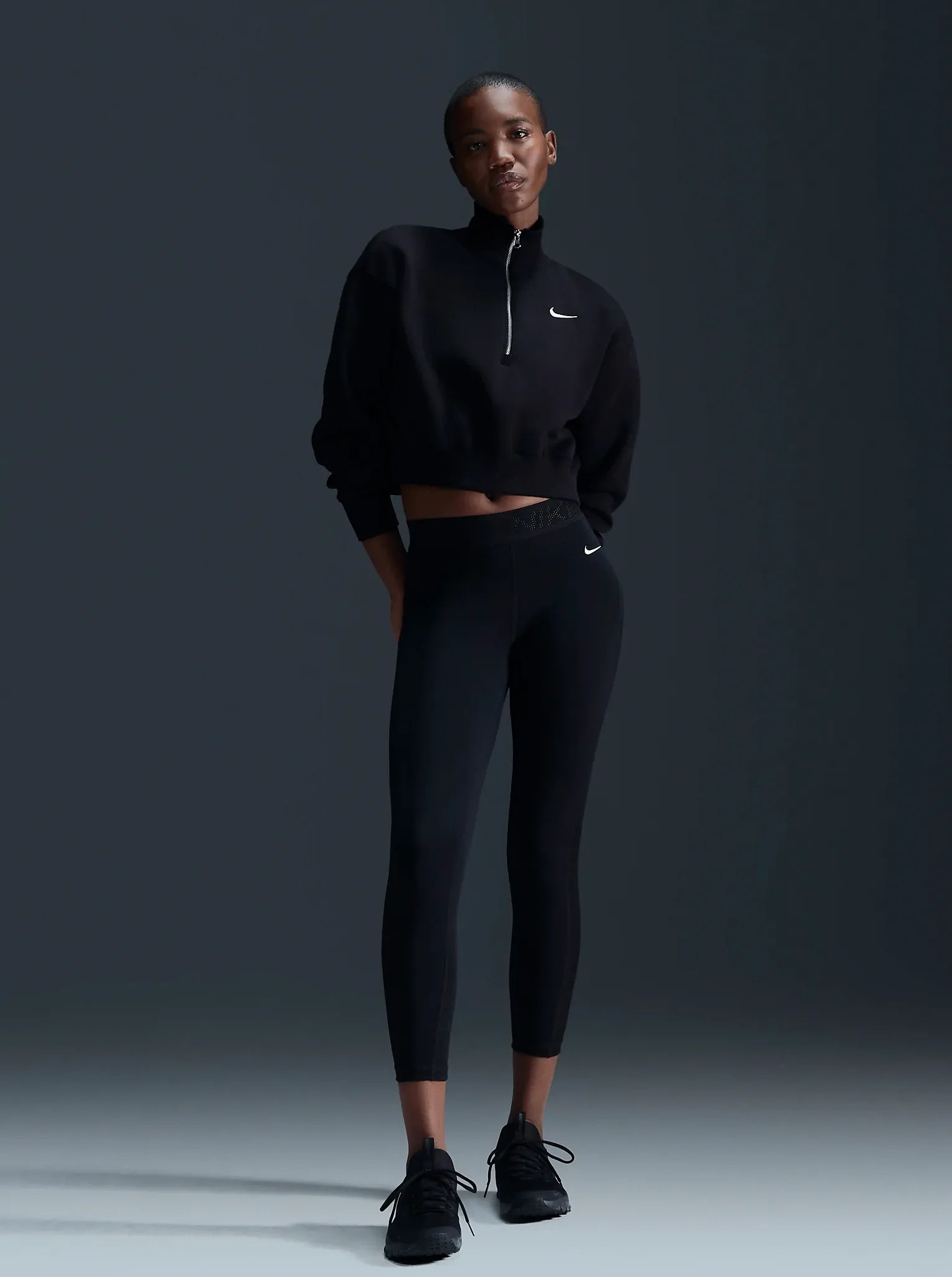 Phoenix Fleece Oversized 1/2-Zip Crop Sweatshirt