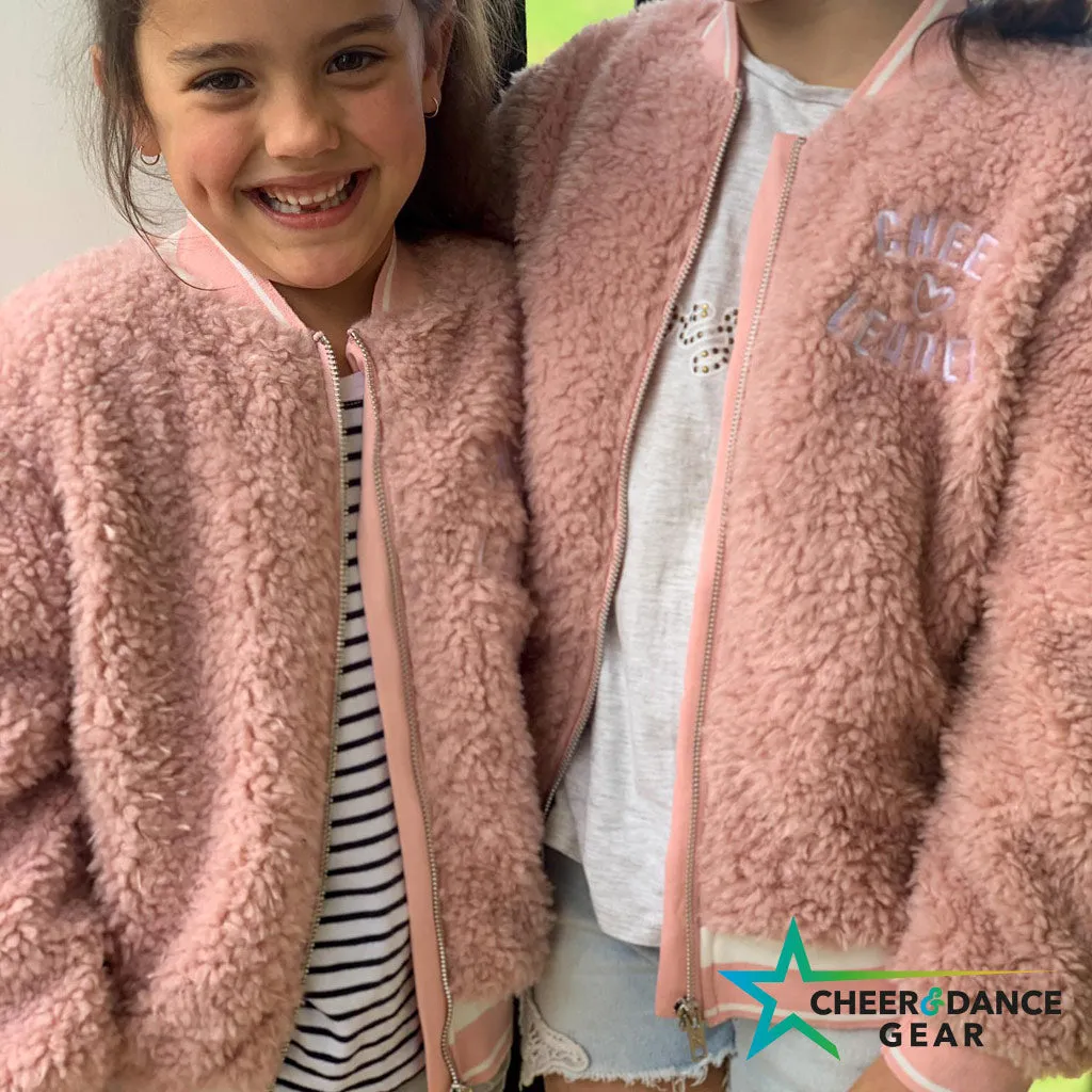 Pink Cheerleader Teddy Bomber Jacket