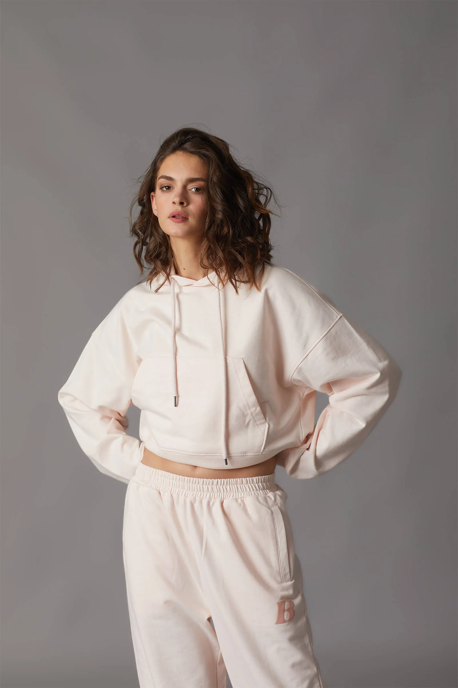 Pink Crop Hoodie