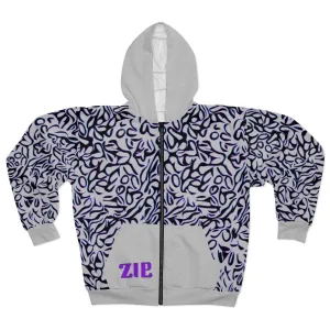 Plumskum Cut Sew AOP Zip Hoodie - Glitch Aesthetic 303