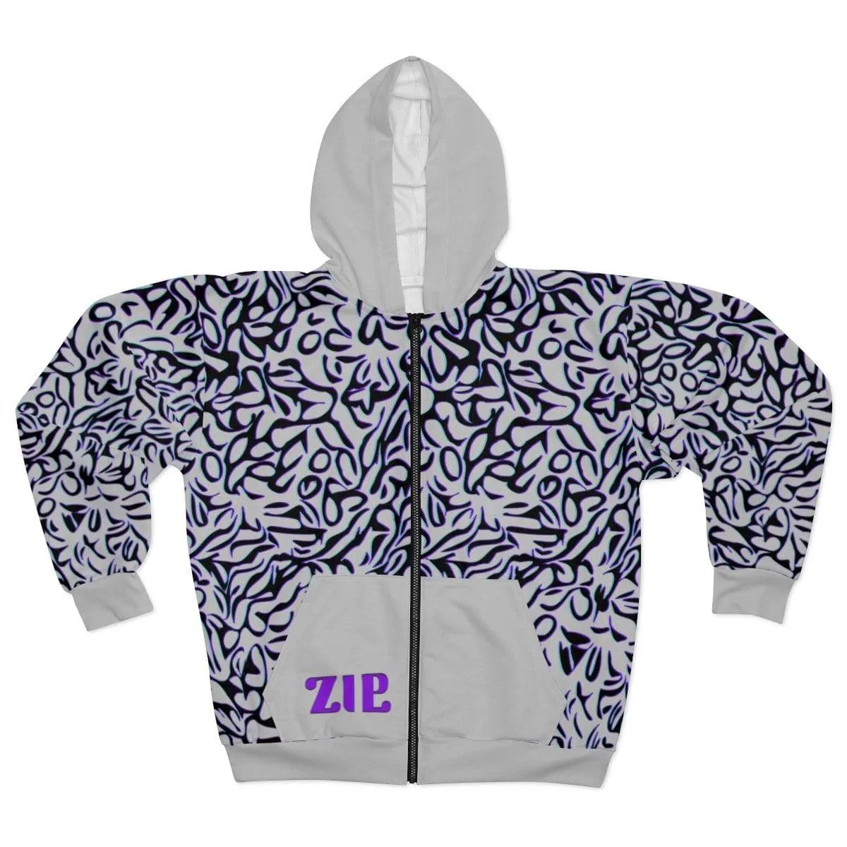 Plumskum Cut Sew AOP Zip Hoodie - Glitch Aesthetic 303