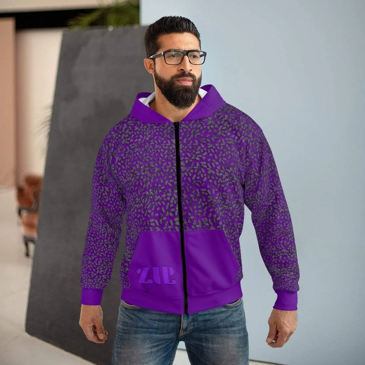 Plumskum Cut Sew AOP Zip Hoodie