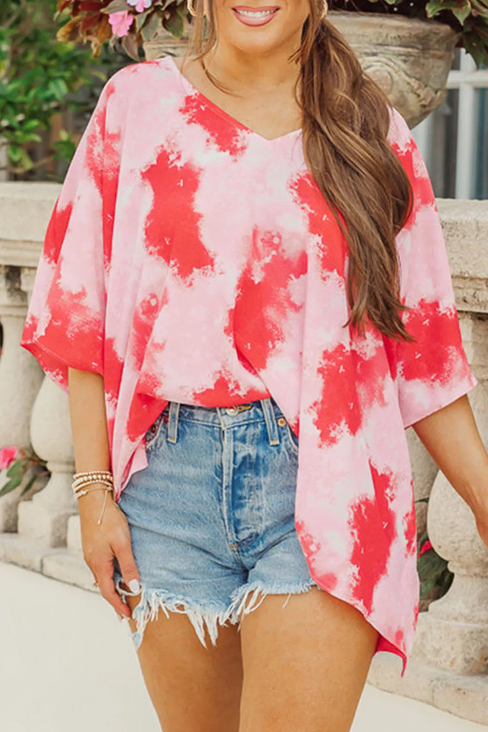 Plus Size Tie-dye Tunic Top