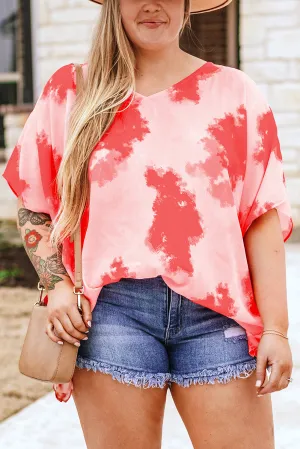 Plus Size Tie-dye Tunic Top