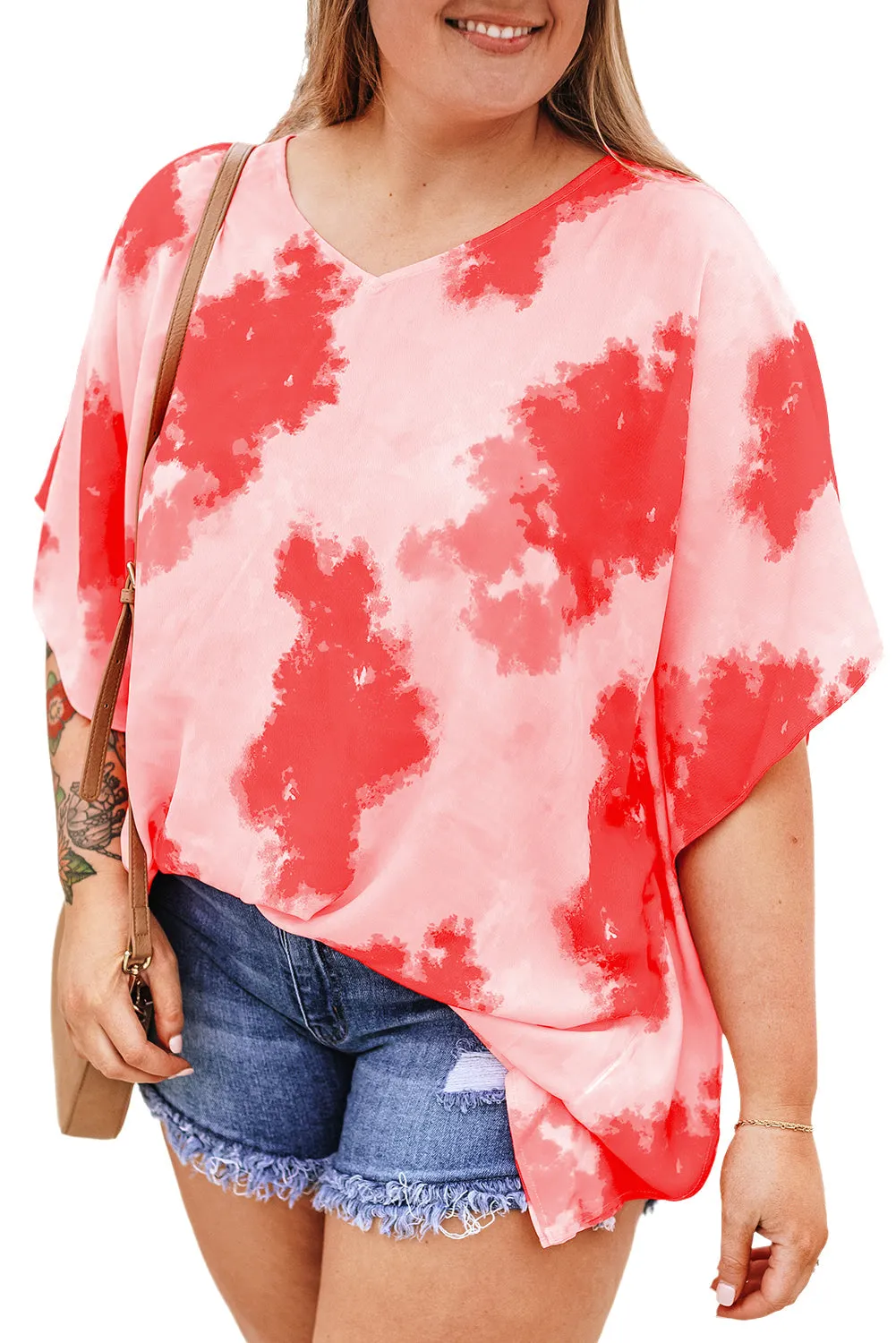 Plus Size Tie-dye Tunic Top