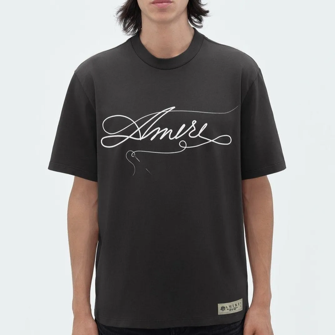 Premium Stitch logo-Print Drop Shoulder T-shirt