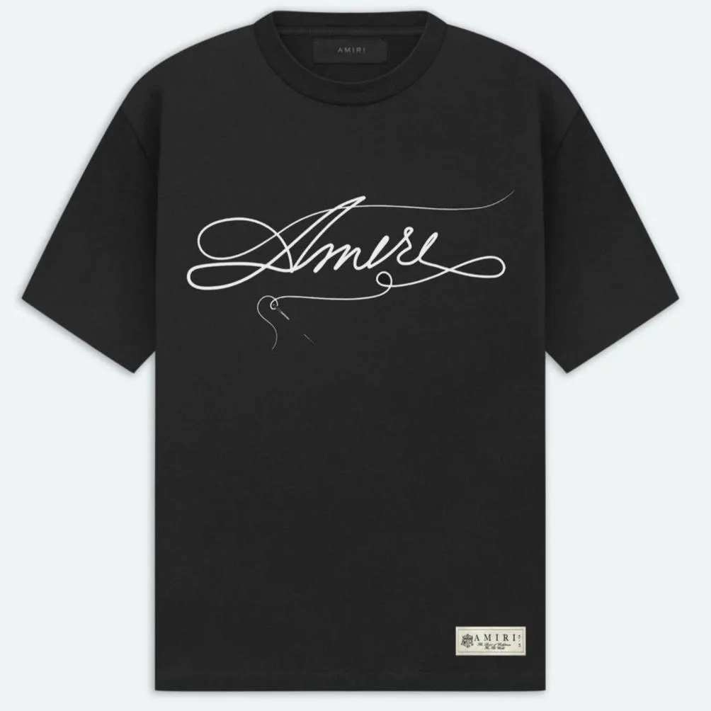 Premium Stitch logo-Print Drop Shoulder T-shirt
