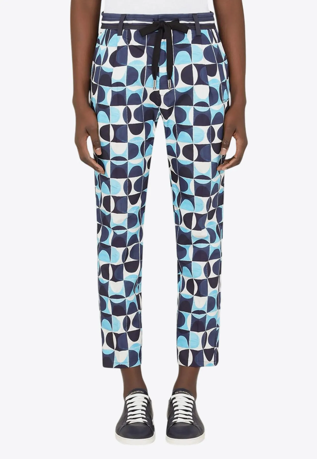 Printed Straight-Leg Pants