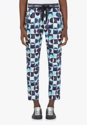 Printed Straight-Leg Pants