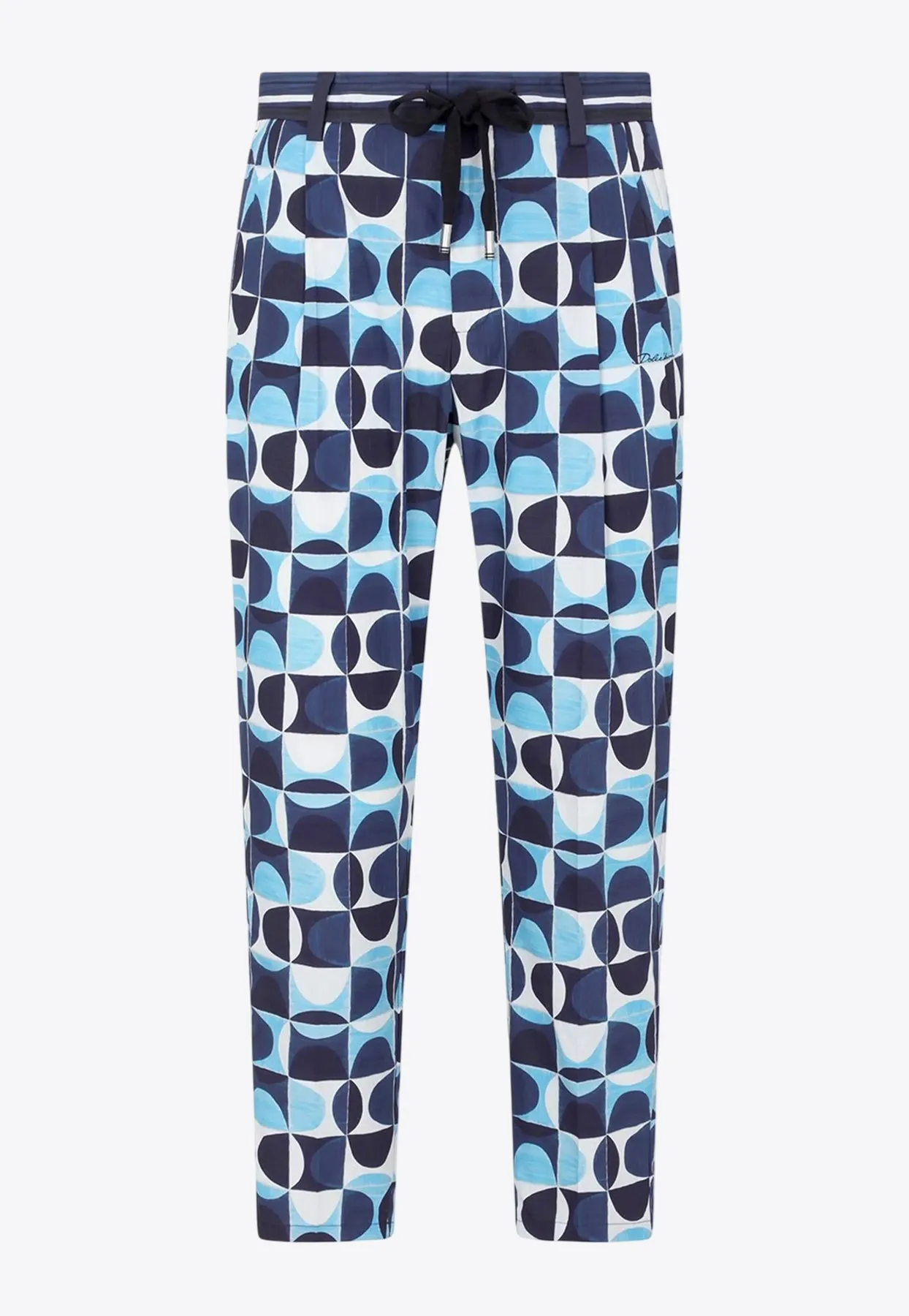 Printed Straight-Leg Pants