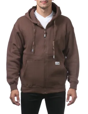 Pro Club Heavyweight Full Zip Fleece Hoodie - BROWN