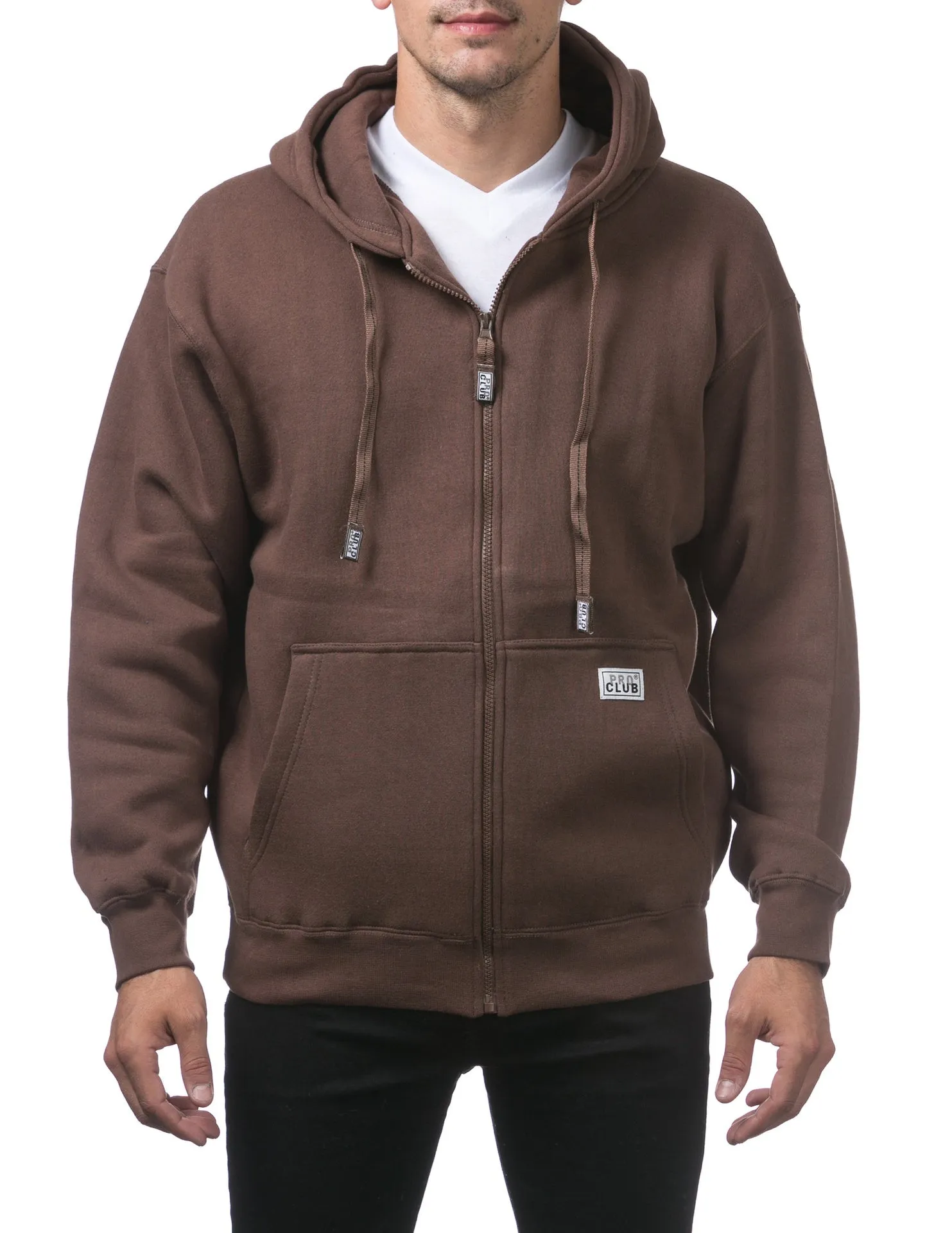 Pro Club Heavyweight Full Zip Fleece Hoodie - BROWN