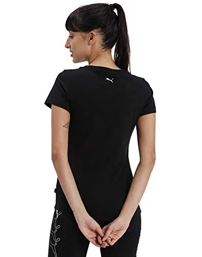 Puma Women's Graphic Regular T-Shirt (58130751 Black-Gold Silver XS)