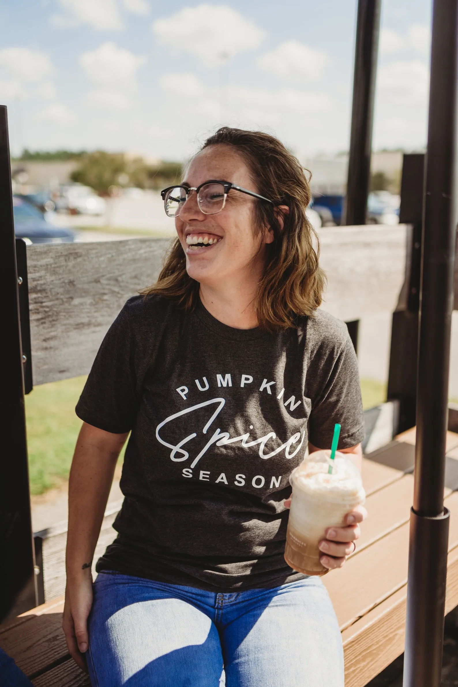 Pumpkin Spice Season Tee - Heather Emerald