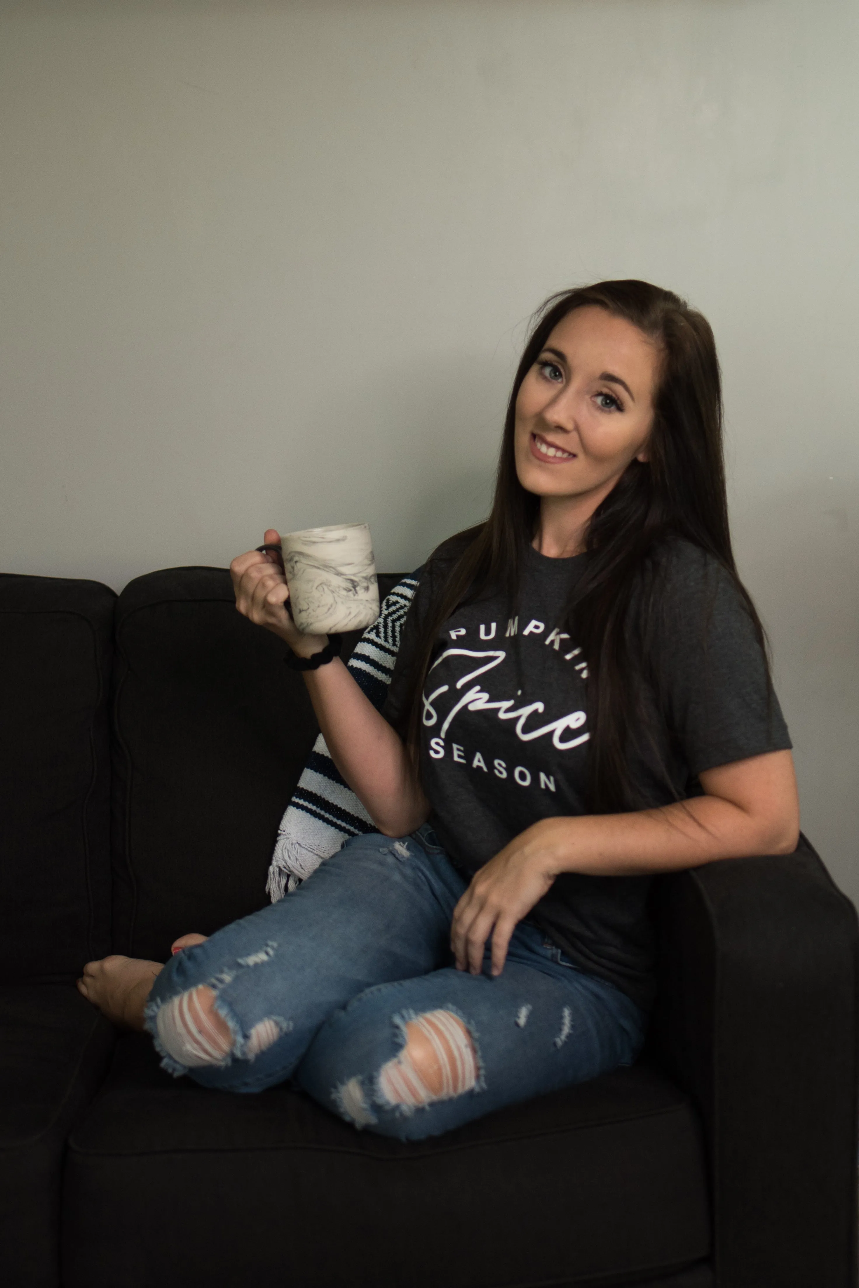 Pumpkin Spice Season Tee - Heather Emerald