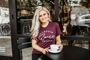 Pumpkin Spice Season Tee - Maroon