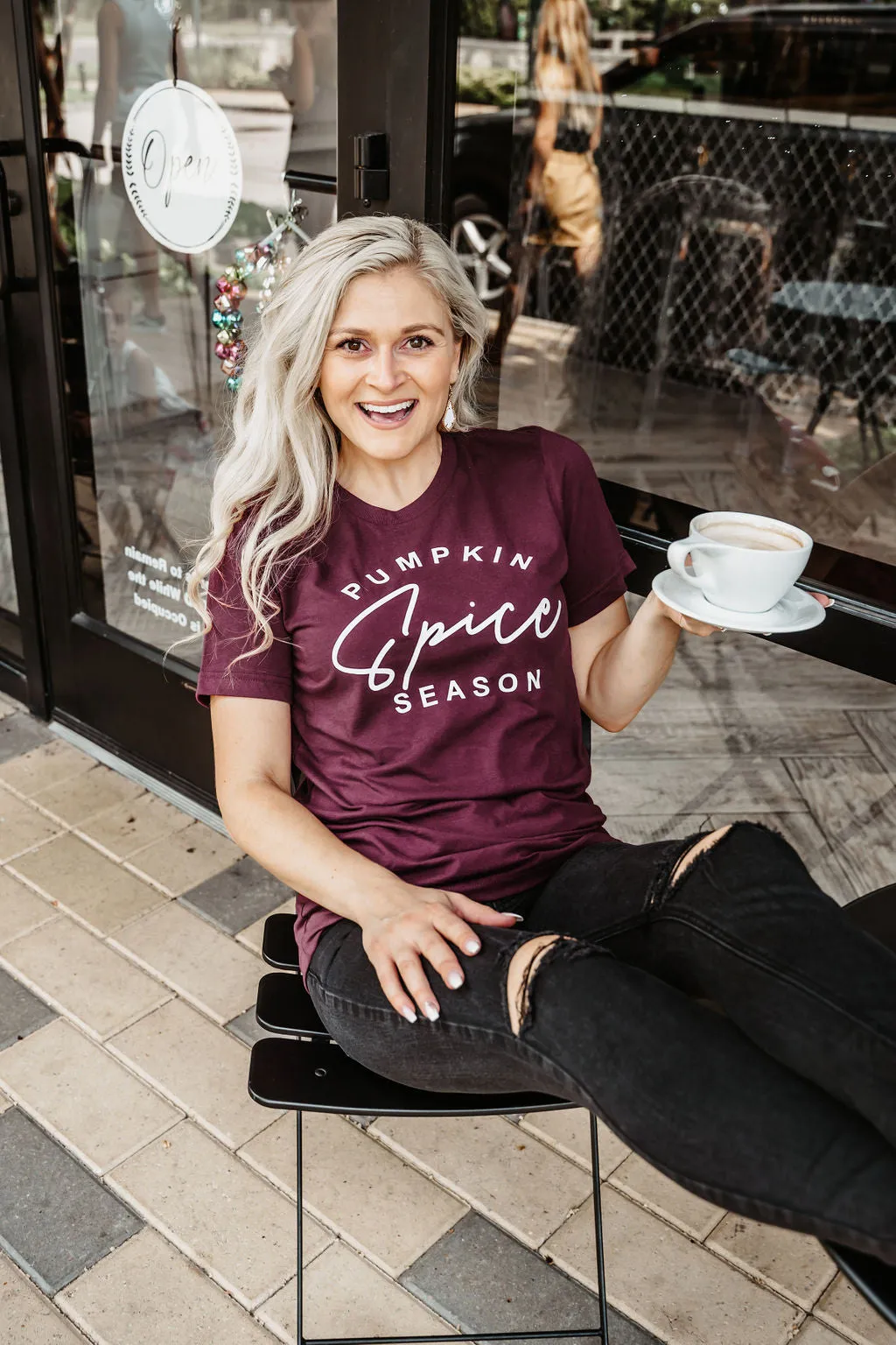 Pumpkin Spice Season Tee - Maroon