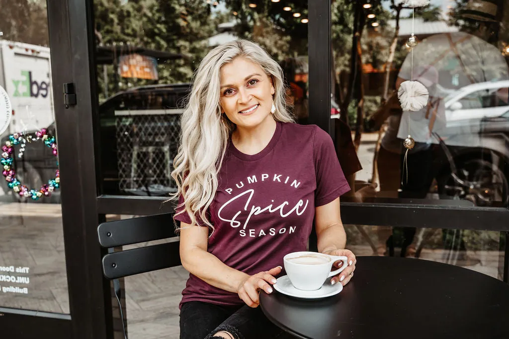Pumpkin Spice Season Tee - Maroon