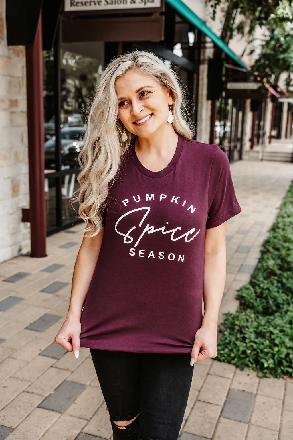 Pumpkin Spice Season Tee - Maroon