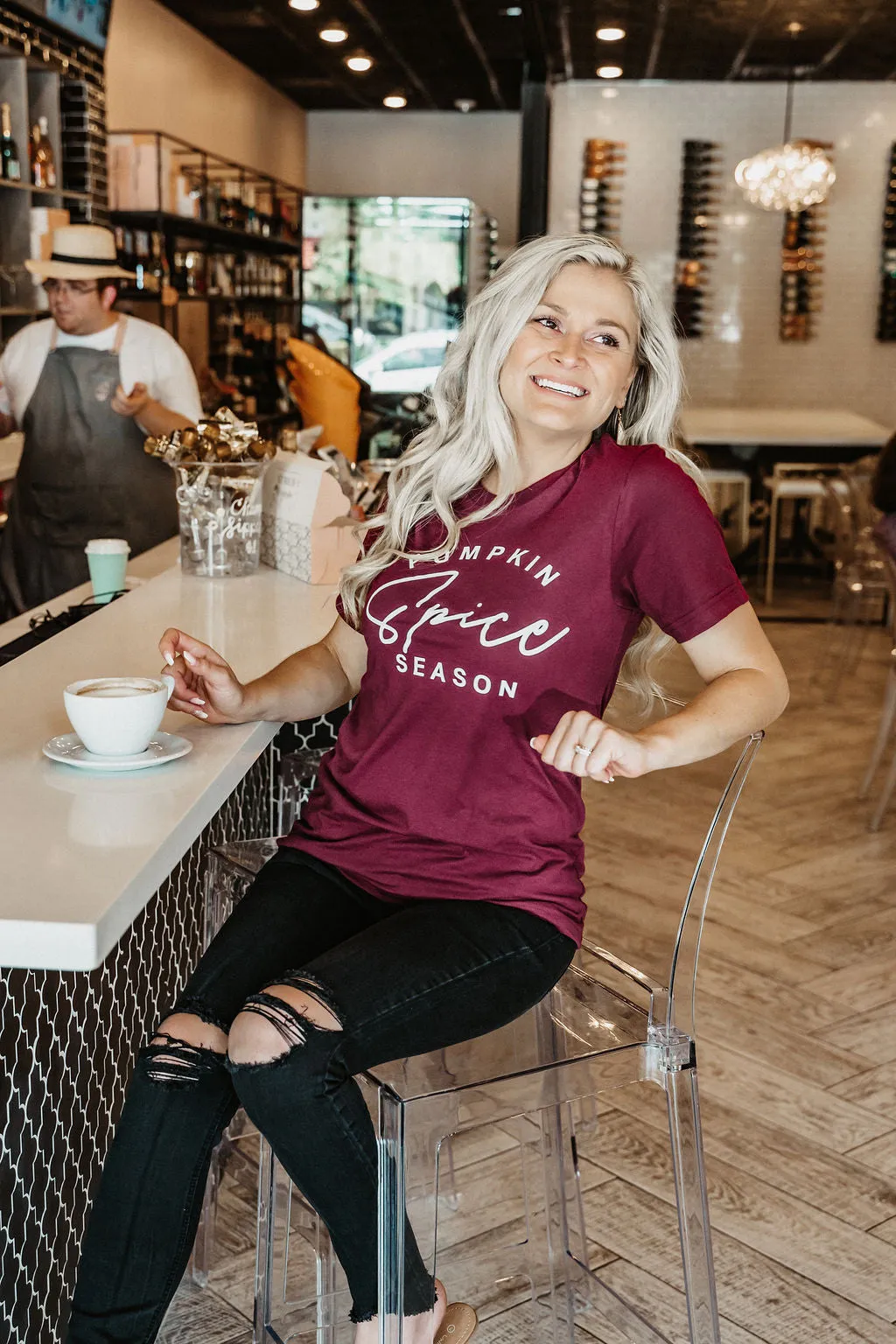 Pumpkin Spice Season Tee - Maroon