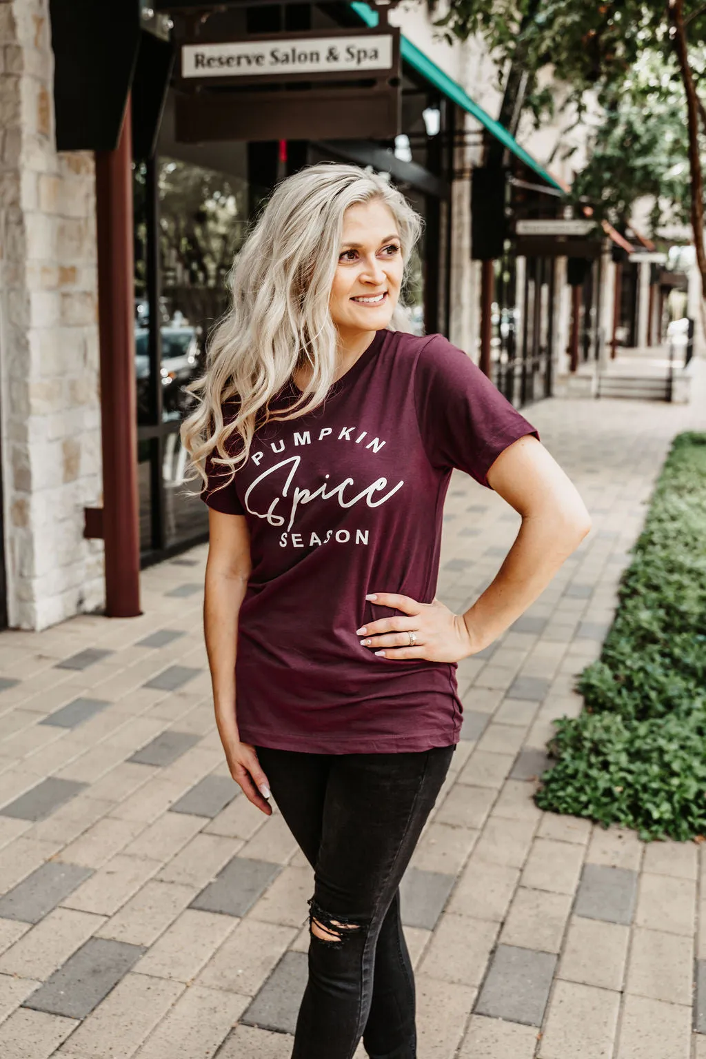 Pumpkin Spice Season Tee - Maroon