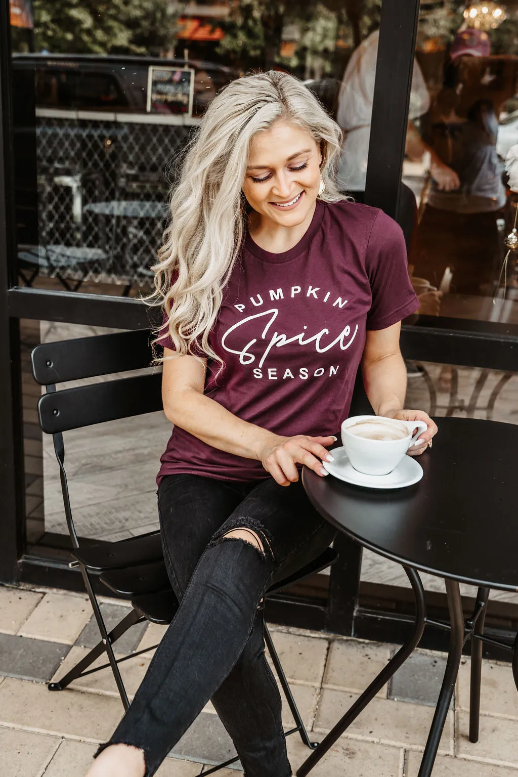 Pumpkin Spice Season Tee - Maroon