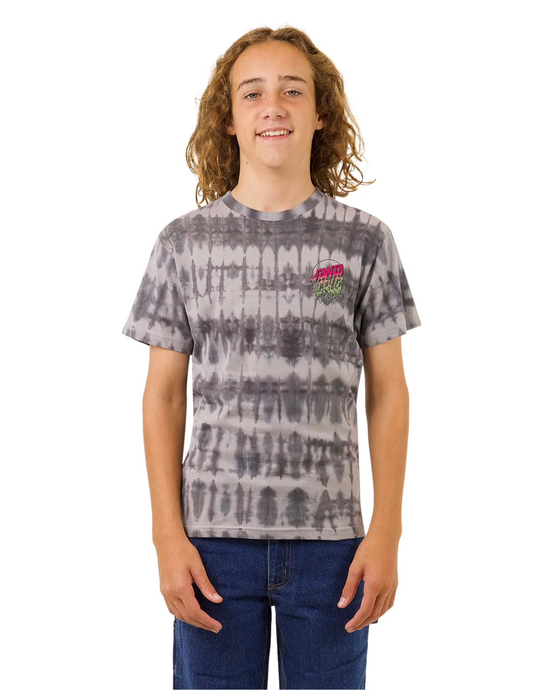 Rad Dot Hollow Tee - Black Tie Dye