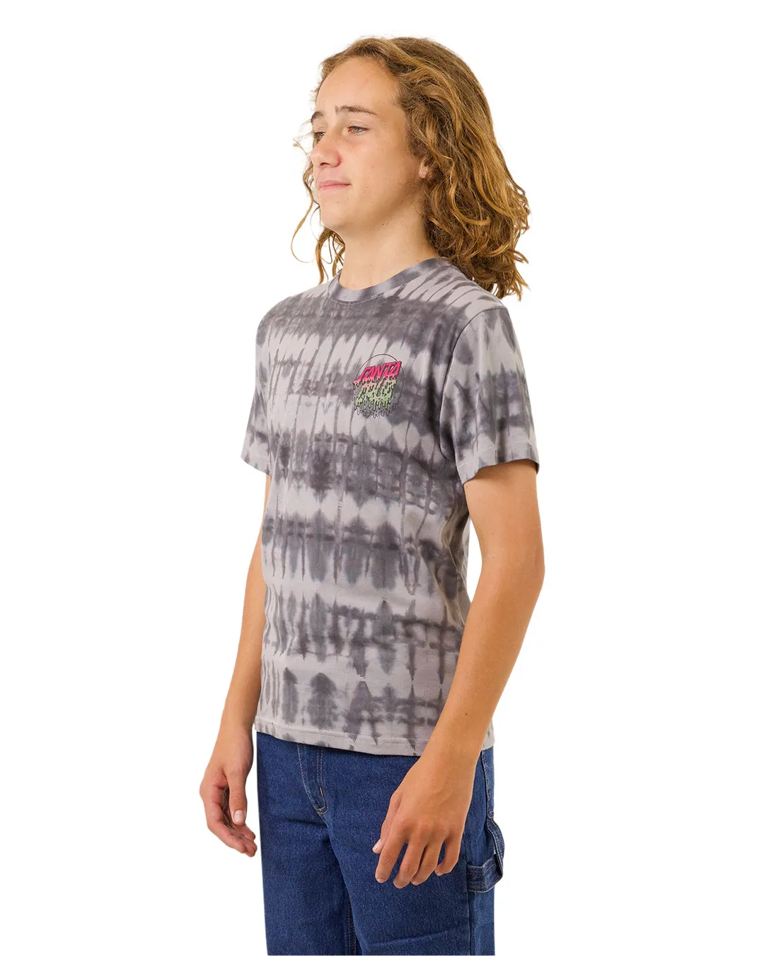 Rad Dot Hollow Tee - Black Tie Dye