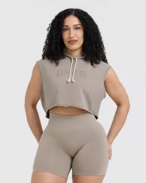 Raw Lounge Sleeveless Crop Hoodie | Minky