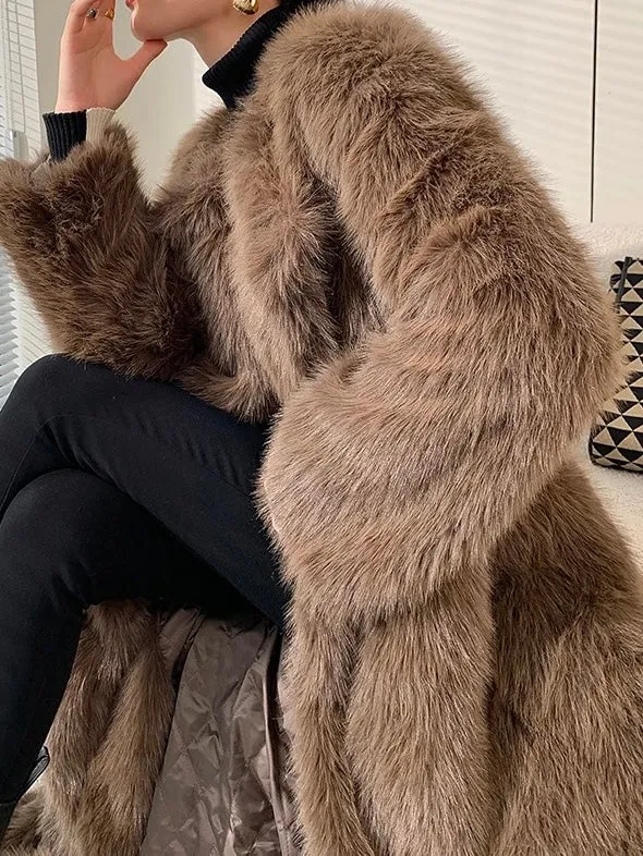 real fur jacket super long, generously sized jacket, offering