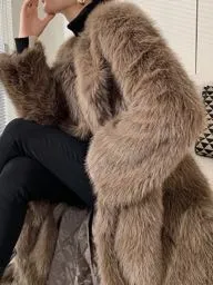 real fur jacket super long, generously sized jacket, offering