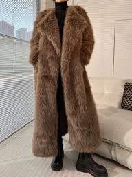 real fur jacket super long, generously sized jacket, offering