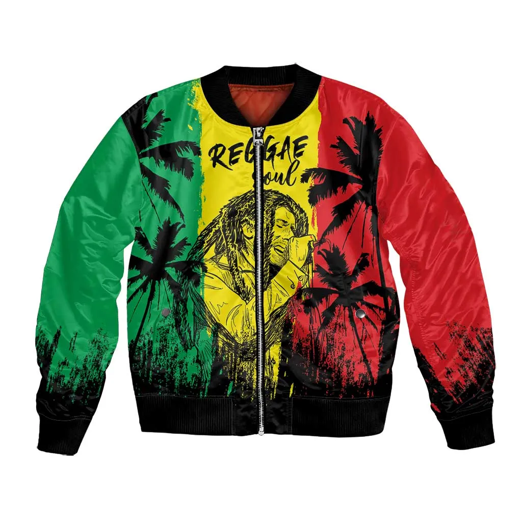 Reggae Soul B.Marley Personalized Bomber Jacket Tropical Grunge LT7
