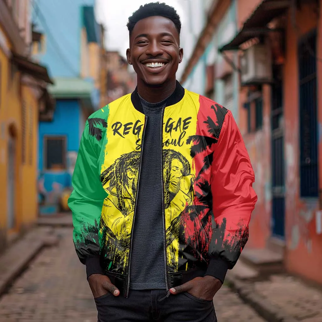 Reggae Soul B.Marley Personalized Bomber Jacket Tropical Grunge LT7