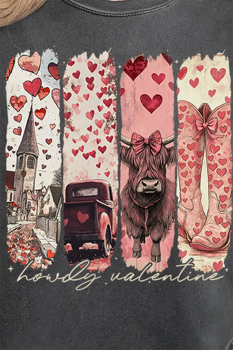 Retro Howdy Valentine Comfort Colors Adult Ring-Spun Cotton Tee