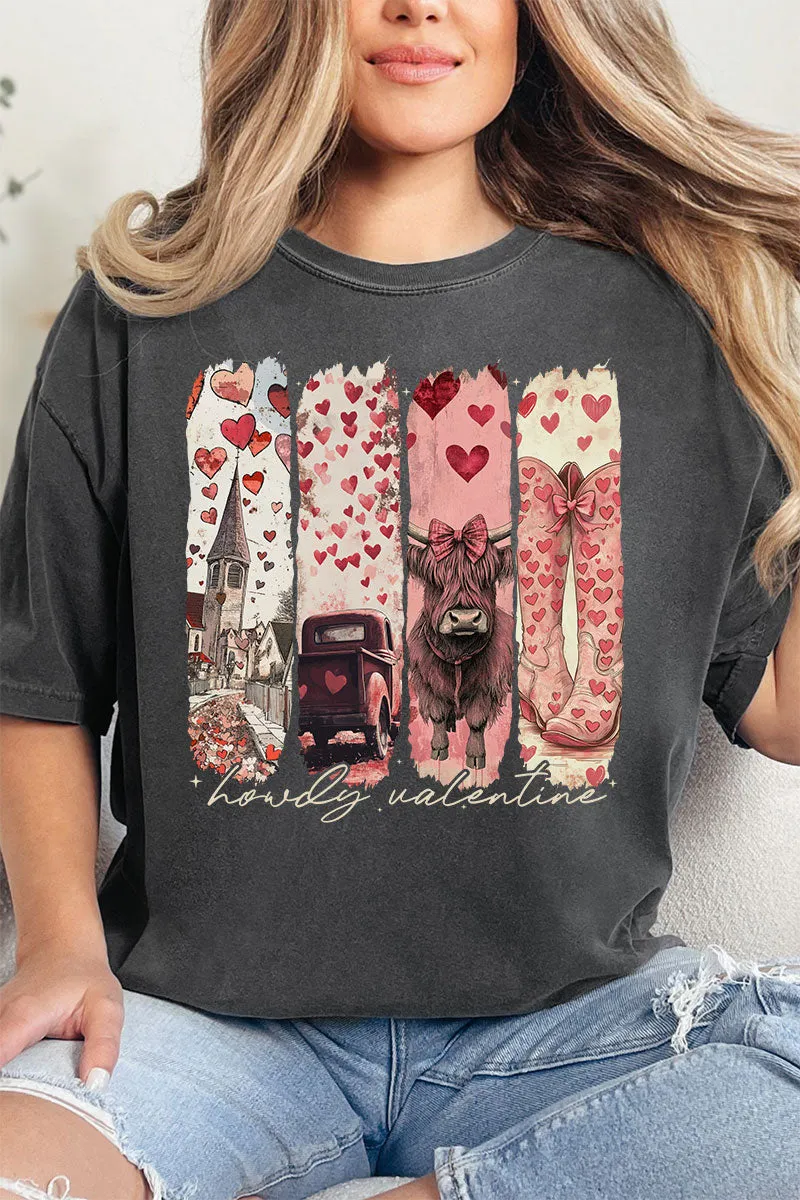 Retro Howdy Valentine Comfort Colors Adult Ring-Spun Cotton Tee