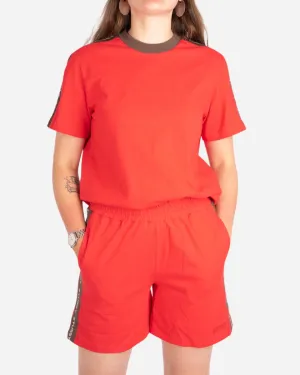 Rib Logo Tee - Red - Red