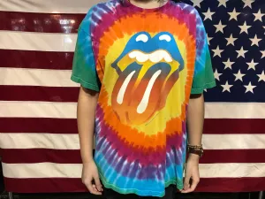 Rolling Stones 2002-2003 Nth American Tour Original Vintage Rock Tie Dye T-Shirt