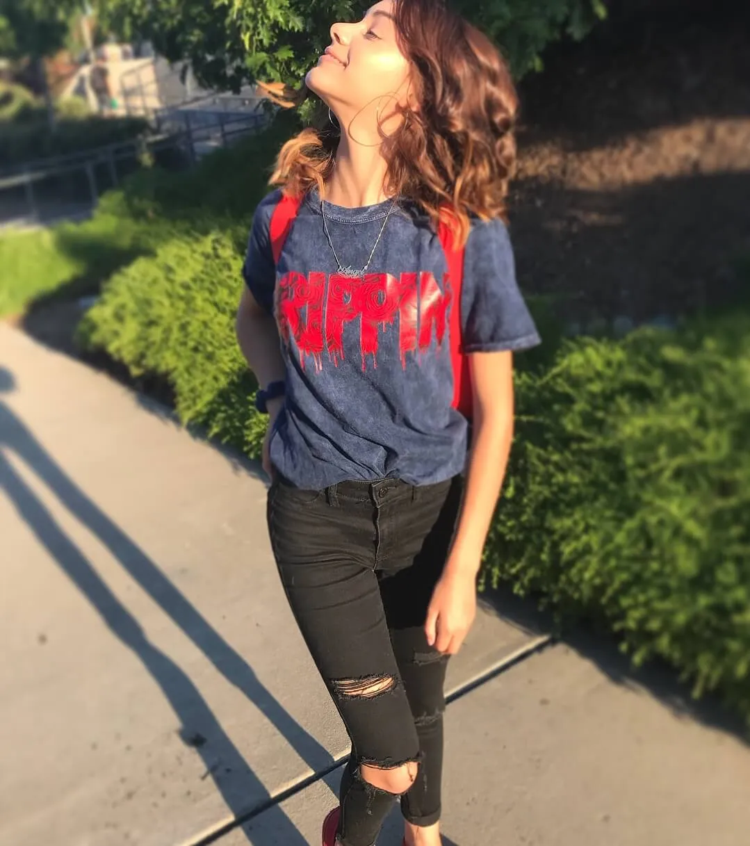 Rose Drippin | Navy Blue Vintage Wash Tee