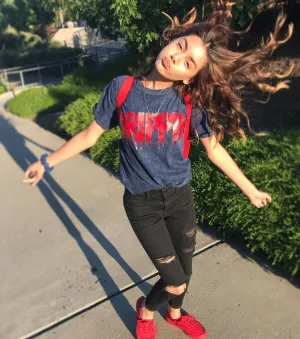 Rose Drippin | Navy Blue Vintage Wash Tee